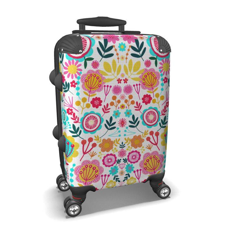 Symmetrical floral suitcase